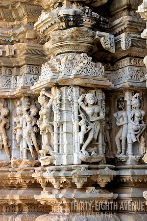 Column Detail Of Ornately Carved Stupa