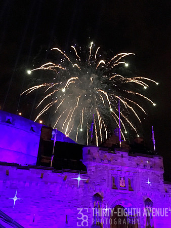 Purple Royal Tattoo Fireworks