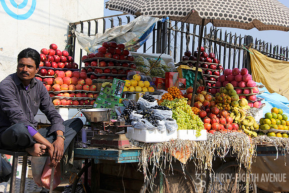 Outdoor Fruit Vendor On Sidewalk