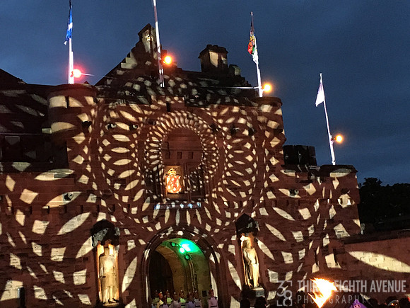 Royal Castle Tattoo Projected Brown & Yellow Image