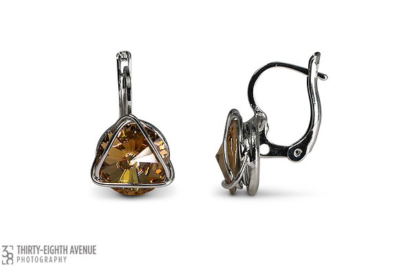 Yellow Crystal Gem Earrings