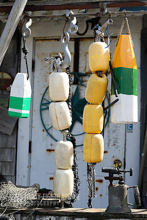 Green & Yellow Old Buoys