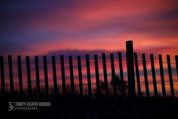 Beach Fence Sunset