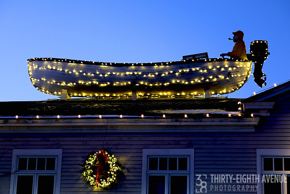 Christmas Lobster Boat on Roof