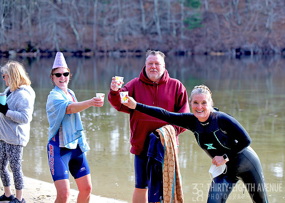 Cheers-2021 New Years Polar Bear Plunge, Morton Pond, Plymouth, MA