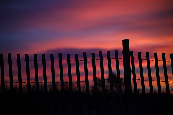 Beach Fence Sunset