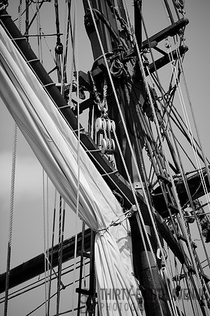 Tall Ship Lynx Mast B&W