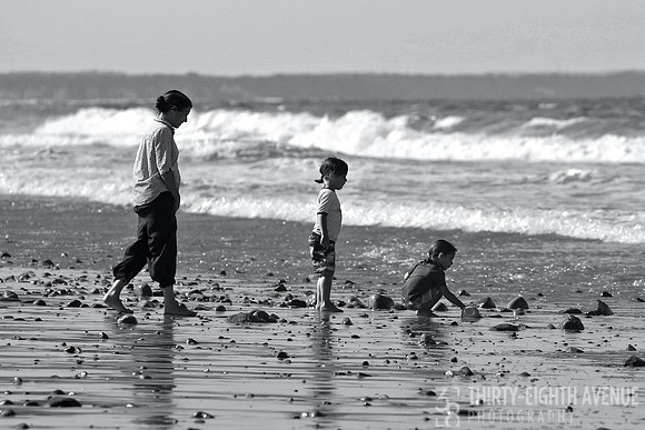 Mom & Her Boys B&W