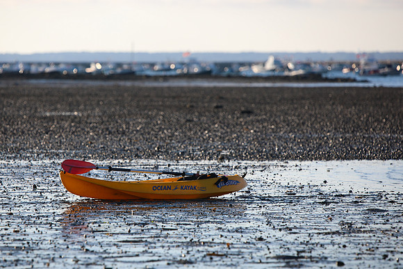 Beached Yellow Kayak